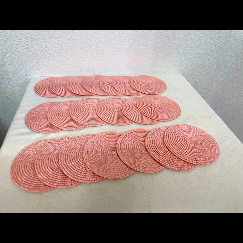 IKEA rattan pink woven coasters - lot of 20